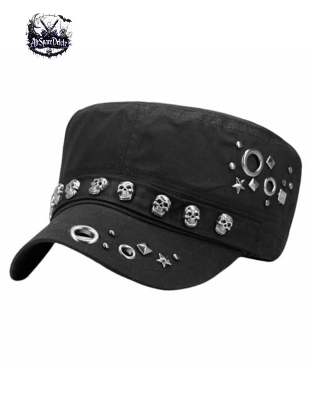 Oversize Cadet Hat Punk Rock Rivet Cotton Baseball Cap Big Head Men Army Sun